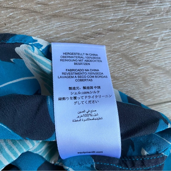 Equipment Hawaiian shirts 100% Silk Amaia silk long sleeve button up blouse Med - Picture 14 of 15